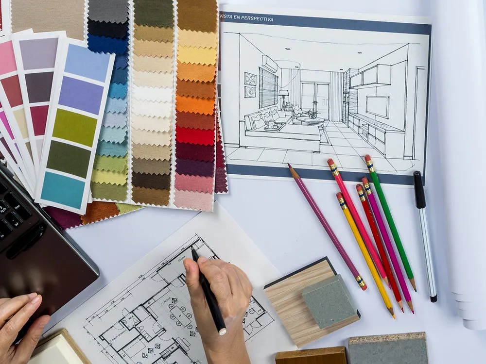 Architectural planning and color palette selecting